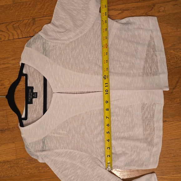 PERCEPTIONS BRAND WOMEN'S WHITE SHORT OPEN CARDIGAN SHRUG SIZE XL - Picture 10 of 16